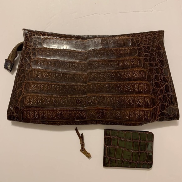 Industry Argentina Vintage Genuine Alligator Leather Clutch - Picture 2 of 12